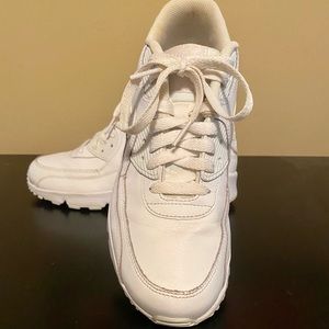 Nike Air Max 90 LTR Leather GS Triple White